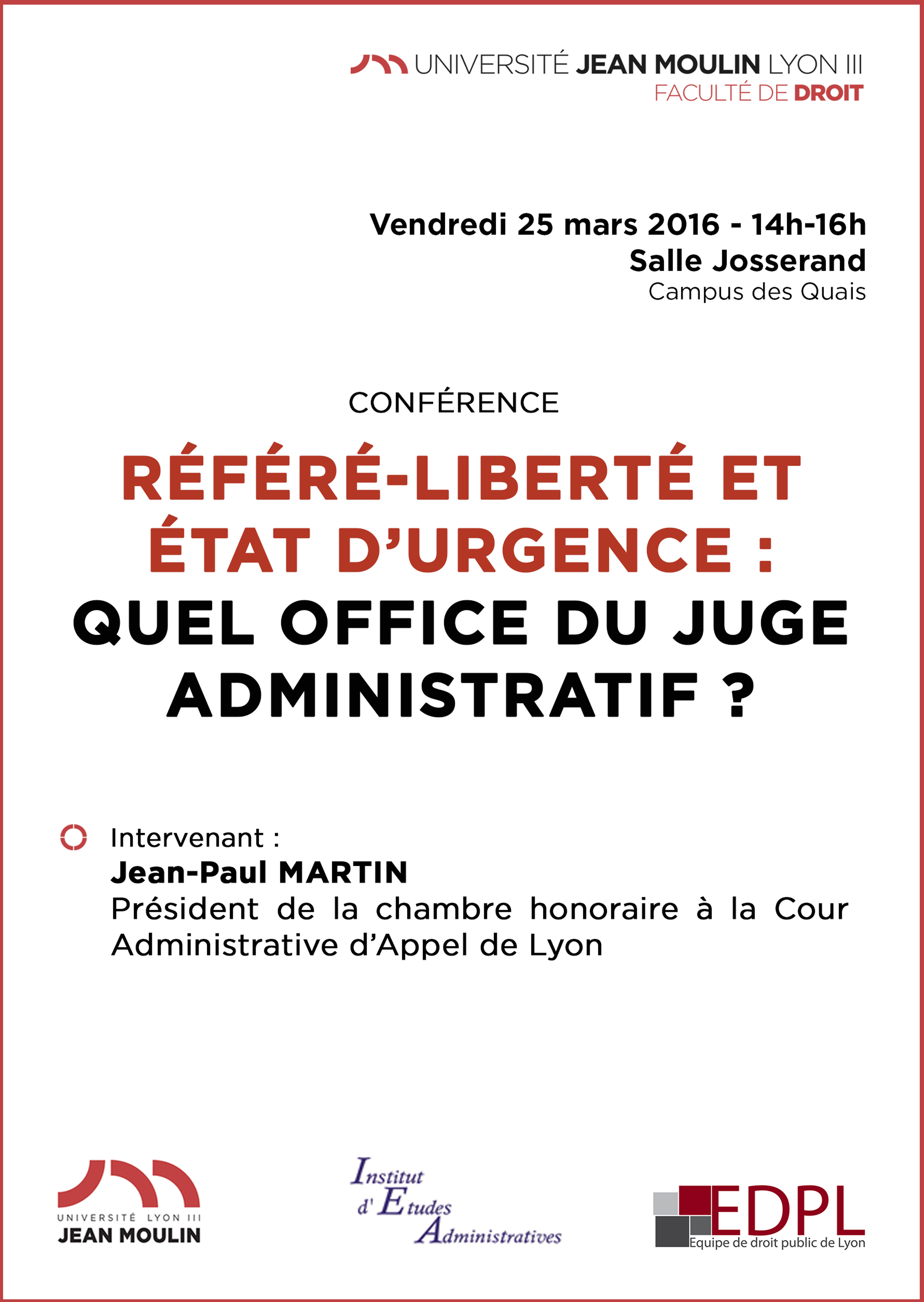 affiche conférence EDPL 25 mars 