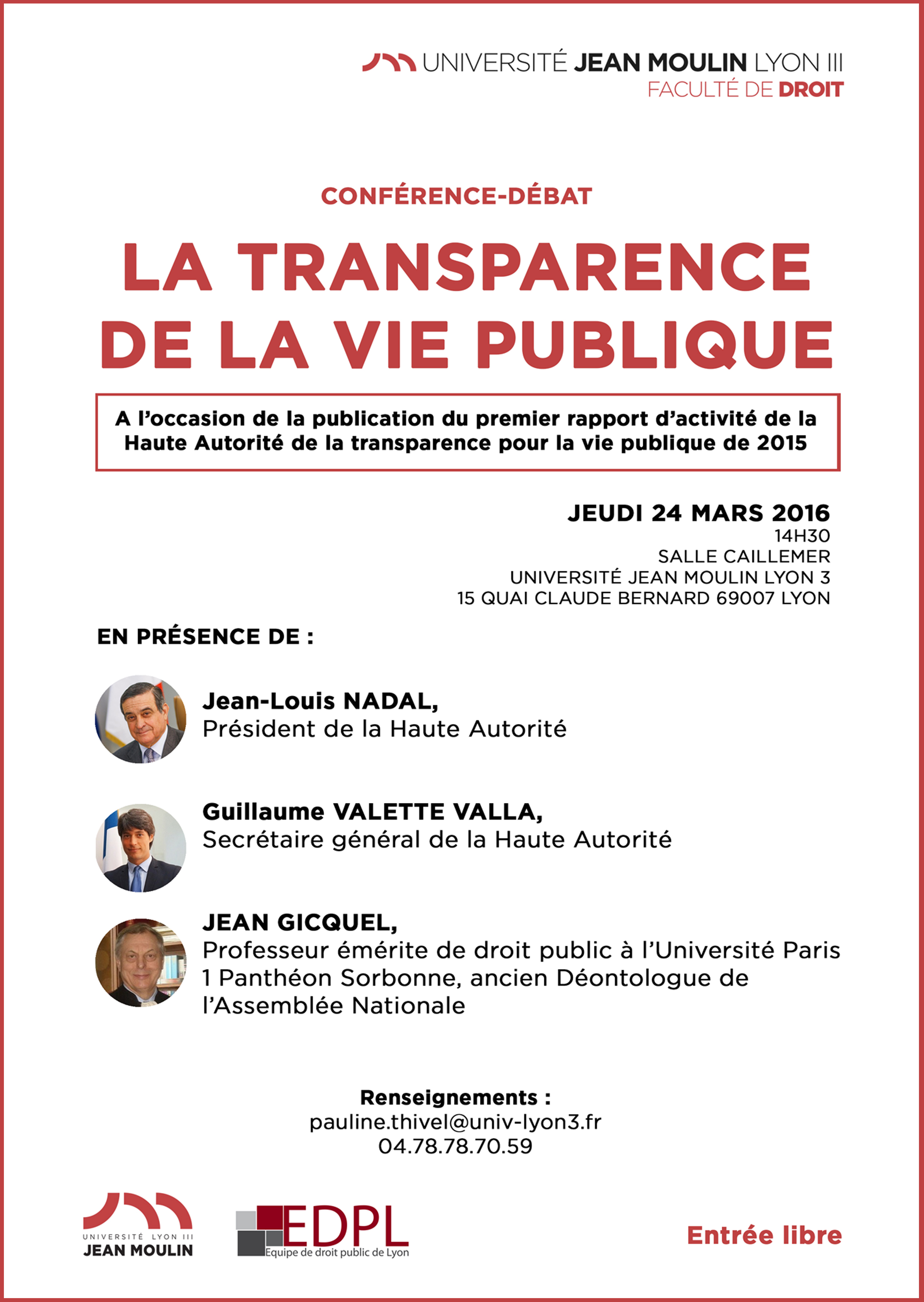 Affiche la transparence de la vie publique