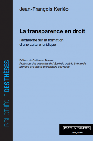 couverture publication la transparence en droit
